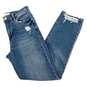 Frame Denim Blue Mid-Rise Le High Straight Jeans | Size 27